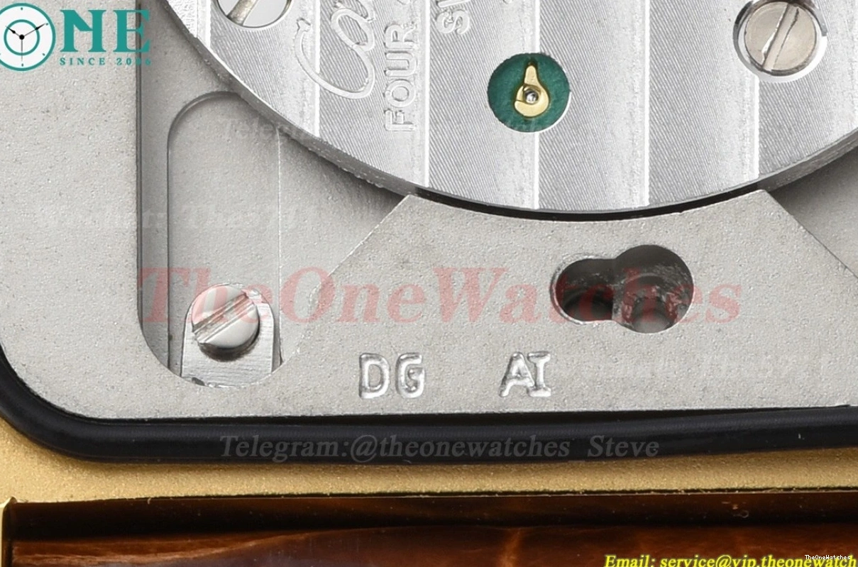 Dial Tank F1F Louis White YG 25.5mm Alligator Quartz LE 0217